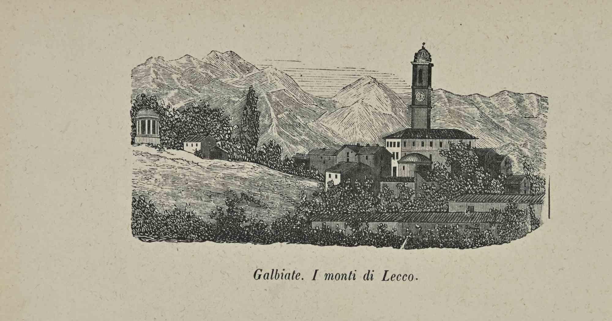 Various Artists Figurative Print - Uses and Customs - Galbiate. The Mountains of Lecco - Lithograph - 1862