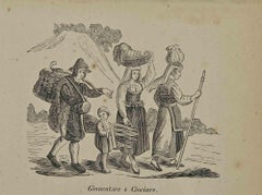 Uses and Customs – Gioncatore and Ciociare – Villa Pamfili – Lithographie – 1862