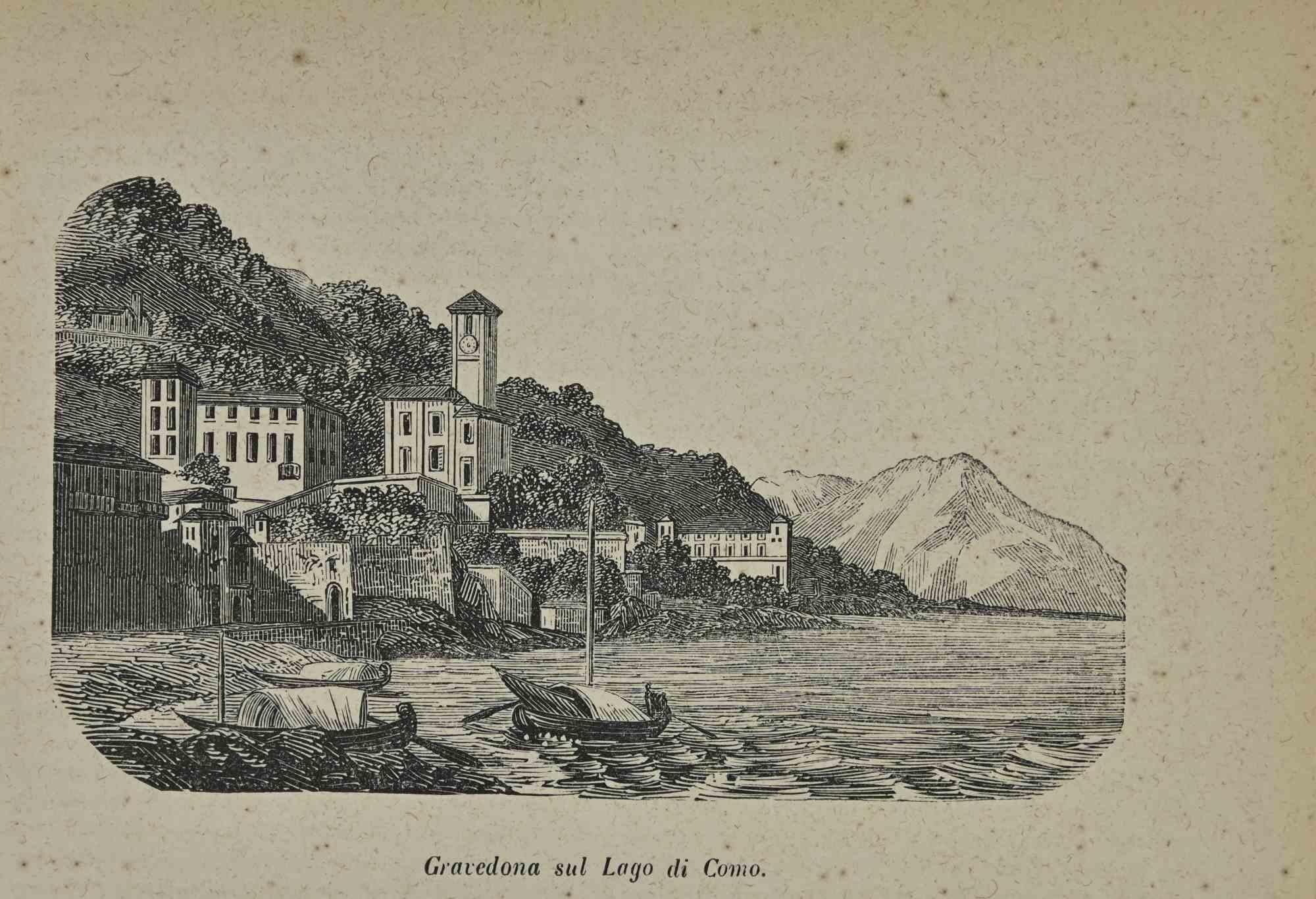 Various Artists Figurative Print - Uses and Customs - Gravedona on Lake Como - Lithograph - 1862