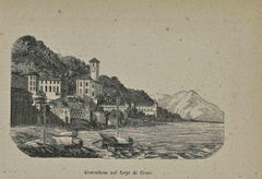 Us et coutumes - Gravedona sur le lac de Como - Lithographie - 1862