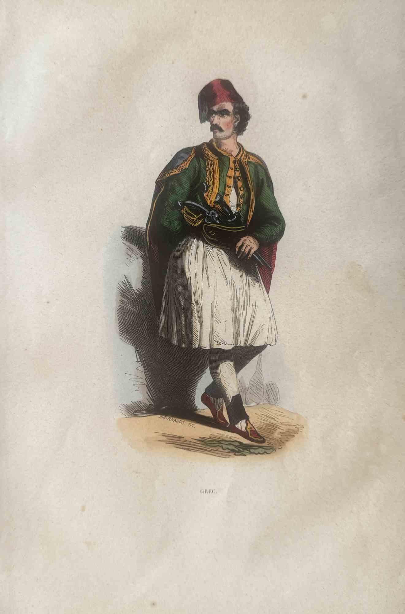 Various Artists Figurative Print - Uses and Customs - Greek Man - Lithograph - 1862