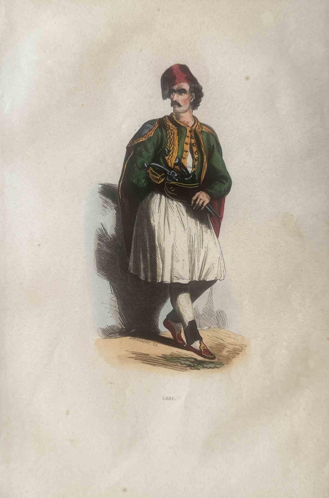 Figurative Print Various Artists - Us et coutumes - Homme grec - Lithographie - 1862