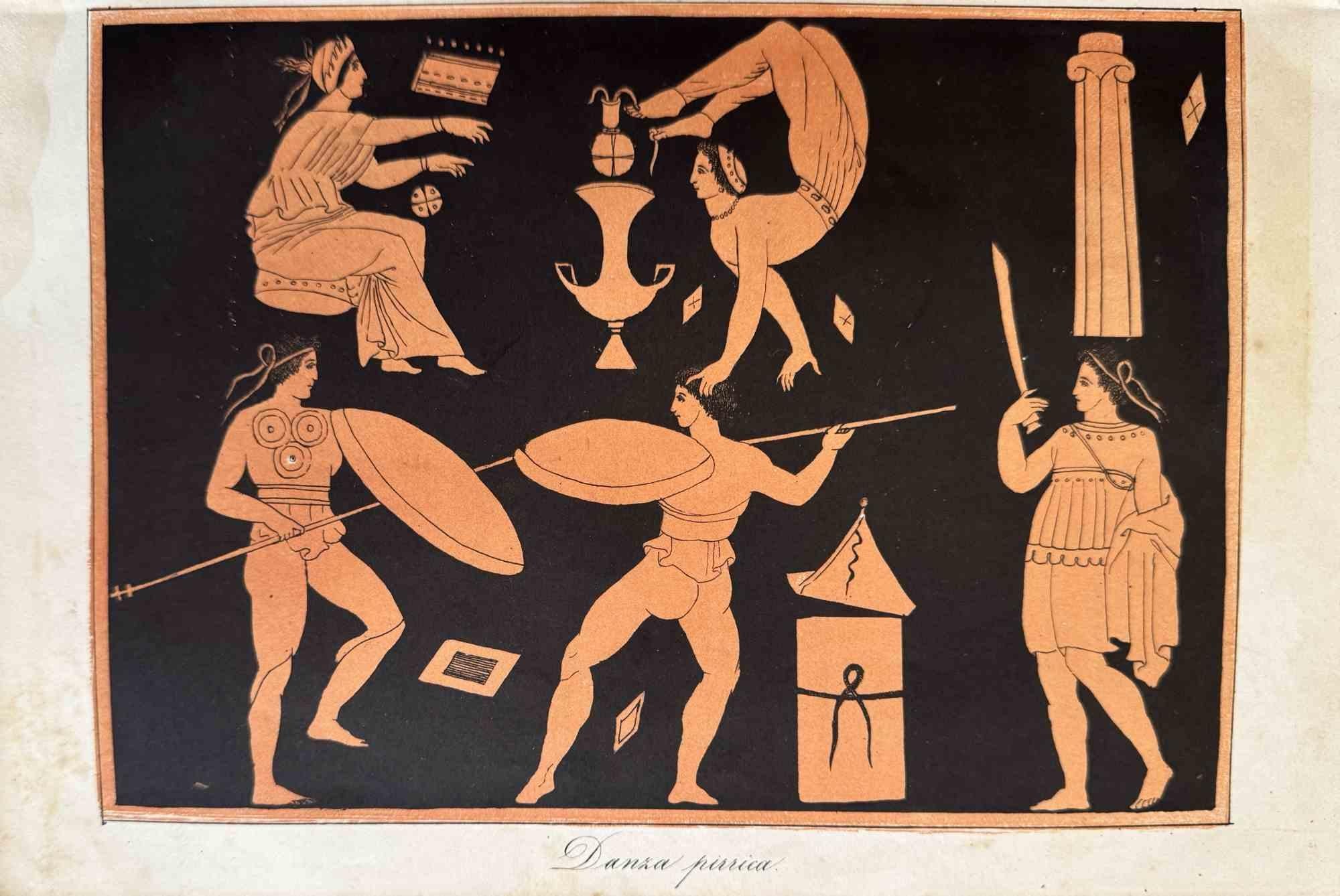 Various Artists Figurative Print - Uses and Customs - Greek Pricca Dance - Lithograph - 1862
