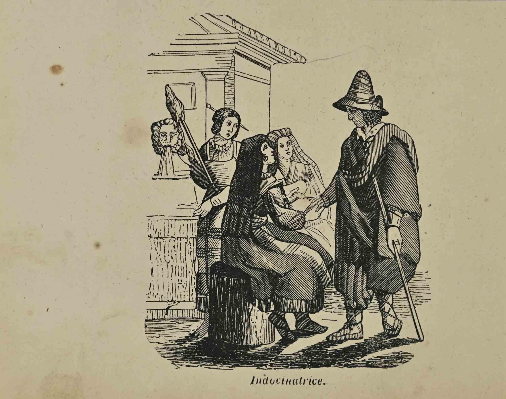 Various Artists Figurative Print – Uses and Customs – Guesser – Lithographie – 1862