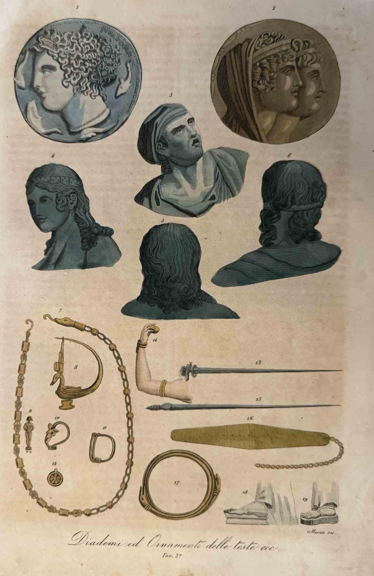 Various Artists Figurative Print – Uses and Customs – Kopfteile – Lithographie – 1862