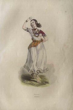 Utilisations et douanes - Danseuse indienne - Lithographie - 1862