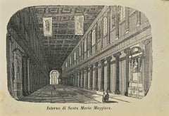 Usos y costumbres - Interior de Santa Maria Maggiore  - Litografía - 1862