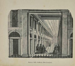 Antique Uses and Customs - Interior of the Gallery De-Cristoforis - Lithograph - 1862