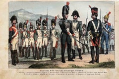 Antique Uses and Customs - Italian Army - Lithograph - 1862