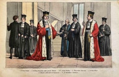 Antique Uses and Customs - Italian Judges - Lithograph - 1862