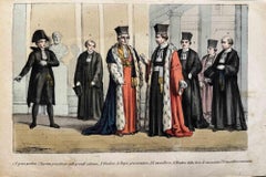 Antique Uses and Customs - Italian Judges - Lithograph - 1862
