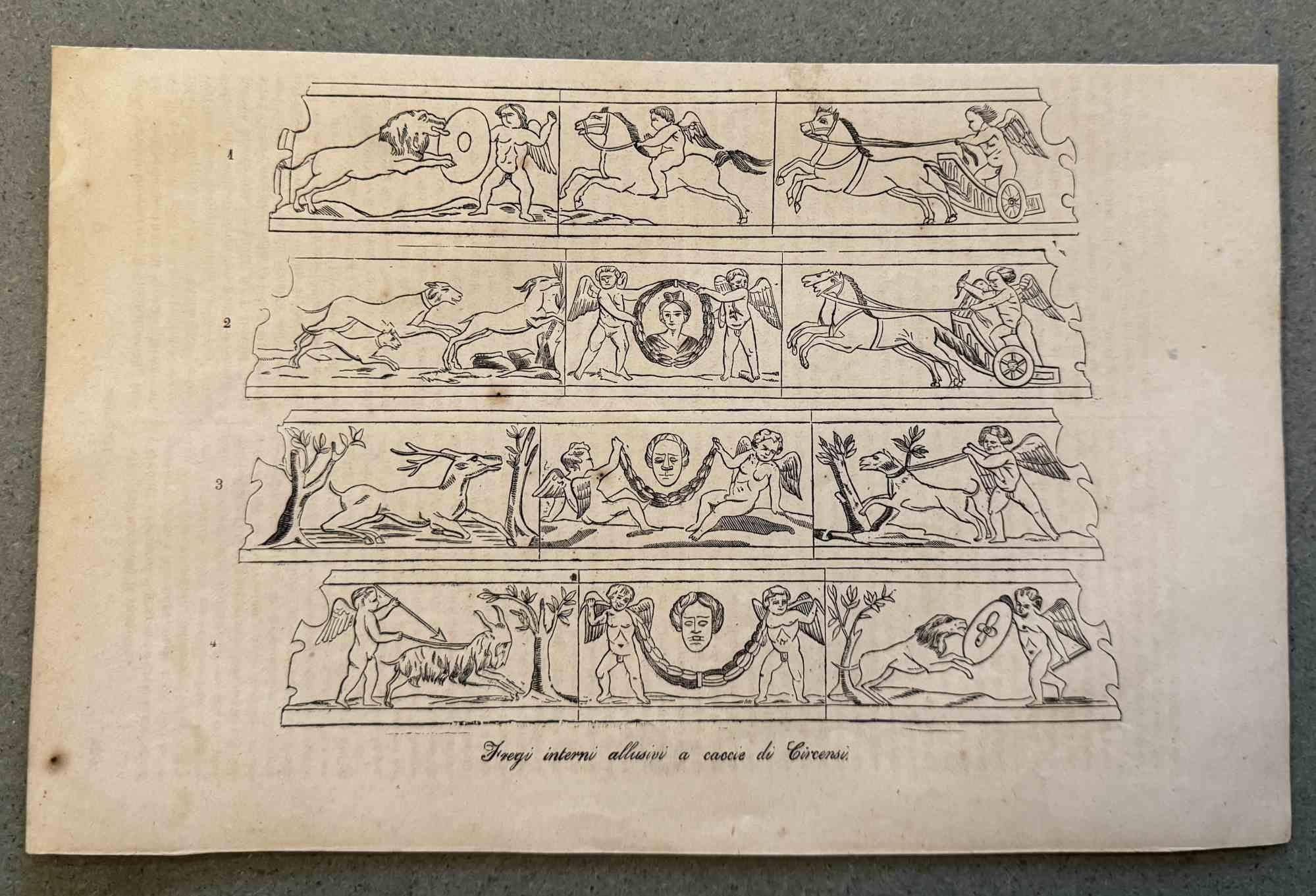Figurative Print di Various Artists - Usi e costumi - Litografia - 1862