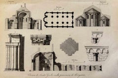 Uses and Customs -Map of St. Giulia Church, Bergamo - Lithograph - 1862