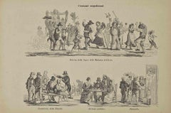 Antique Uses and Customs - Neapolitan Costumes - Lithograph - 1862