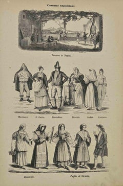 Uses and Customs – Neapolitanische Kostüme – Lithographie – 1862