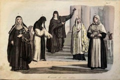Antique Uses and Customs - Nuns - Lithograph - 1862