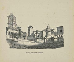 Uses and Customs - Piazza Contarena in Udine - Lithograph - 1862