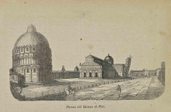 Uses and Customs - Piazza del Duomo di Pisa - Lithograph - 1862