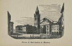 Utilisations et douanes - Piazza di Sant'Andrea à Mantua - Lithographie - 1862