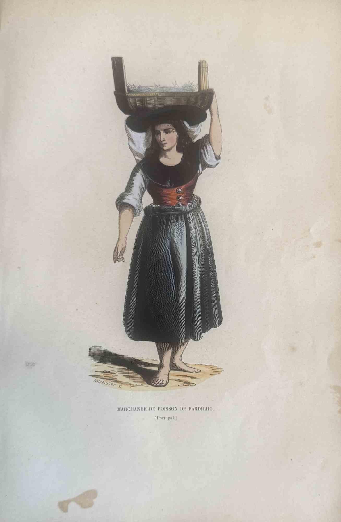 Various Artists Figurative Print - Uses and Customs - Portuguese - Lithograph - 1862