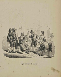 Uses and Customs - Pub Improvisers - Lithograph - 1862