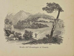 Uses and Customs - Road of Hermitage to Vesuvius - Lithograph - 1862