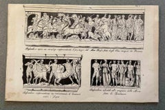 Antique Uses and Customs - Roman Battle - Lithograph - 1862