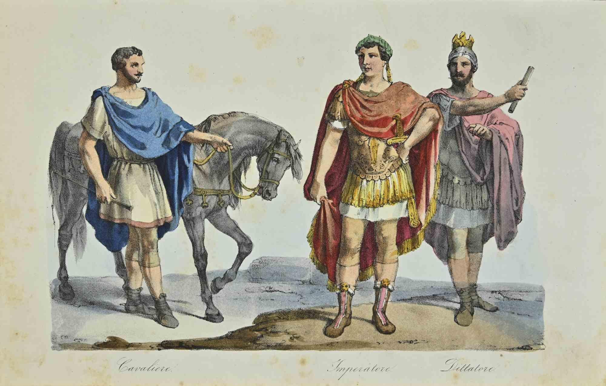 Various Artists Figurative Print - Uses and Customs - Roman Imperator - Lithograph - 1862