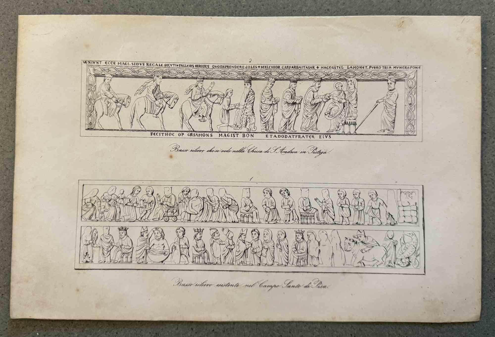 Figurative Print di Various Artists - Usi e costumi - Romano - Litografia - 1862