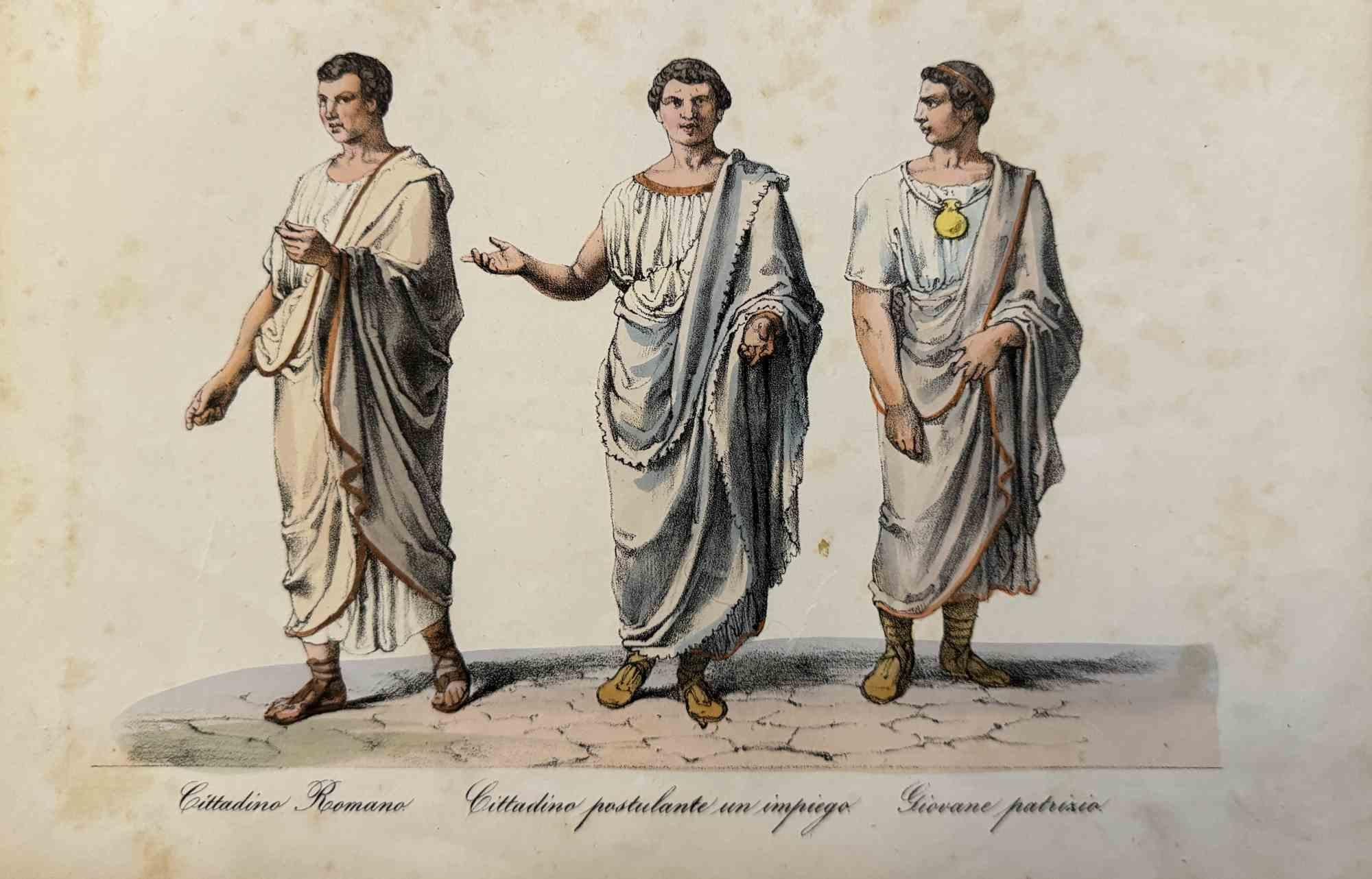 Various Artists Figurative Print – Uses and Customs – römisch – Lithographie – 1862