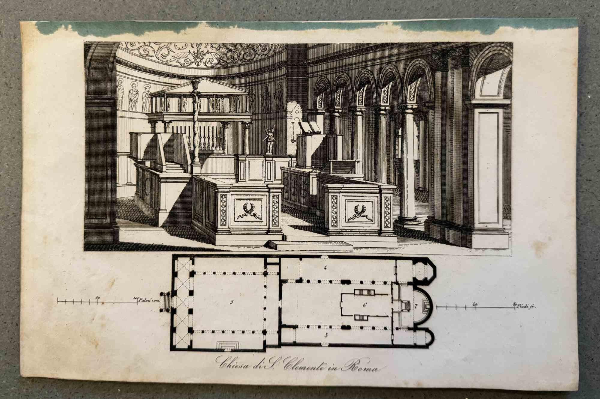 Various Artists Figurative Print – Uses and Customs – Kirchenkirche S. Clement in Rom – Lithographie – 1862