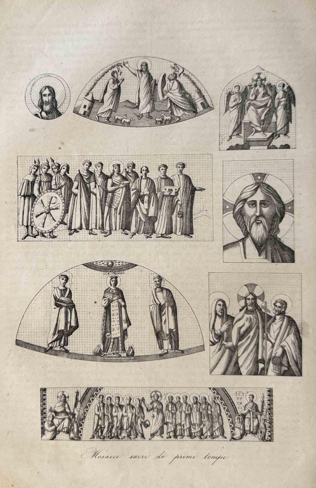 Various Artists Figurative Print - Uses and Customs - Sacred Mosaic - Lithograph - 1862
