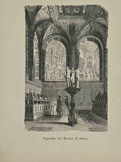 Used Uses and Customs - Sacristy of the Cathedral in Siena - Lithograph - 1862