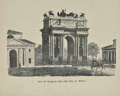 Uses and Customs – Sempione Arch called of Peace in Milan – Lithographie – 1862