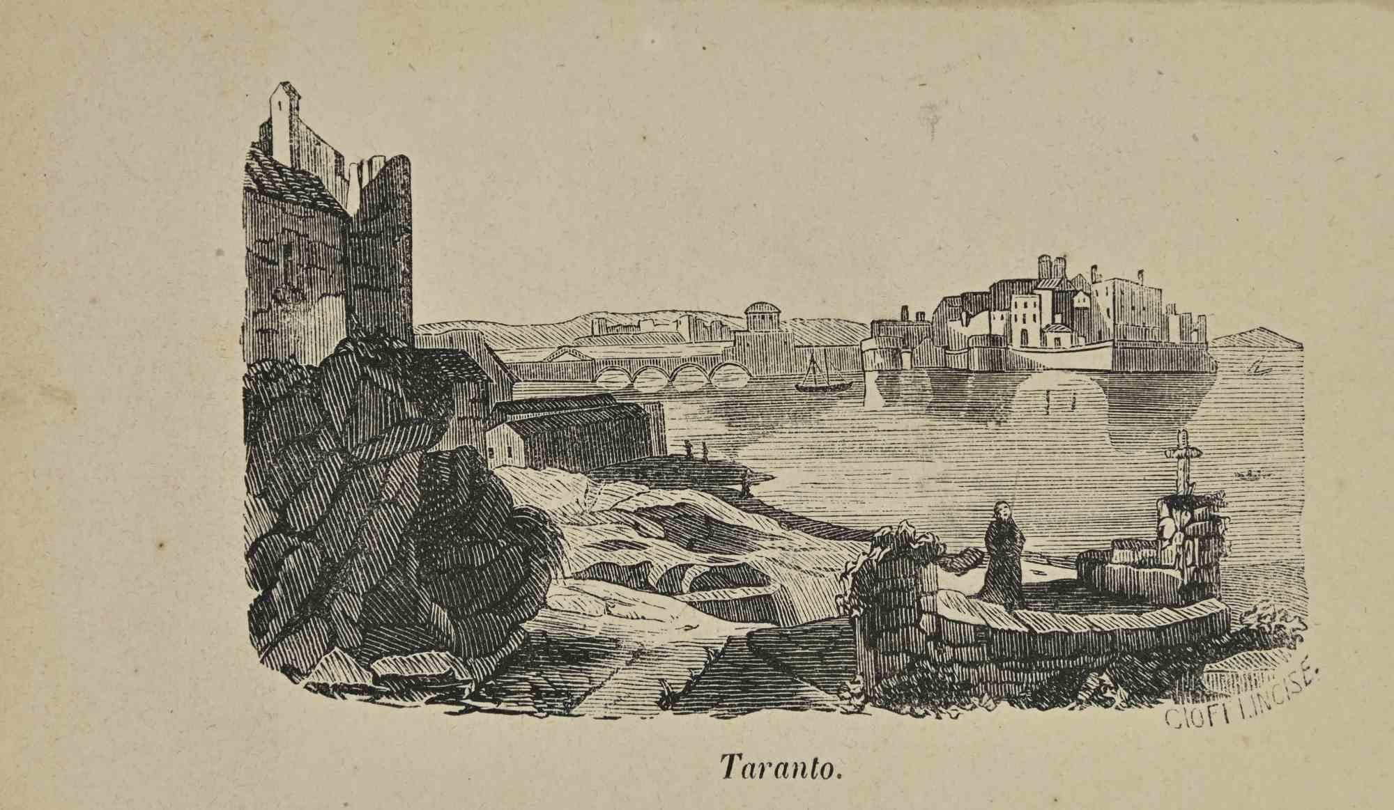 Various Artists Landscape Print – Uses and Customs – Taranto – Lithographie – 1862