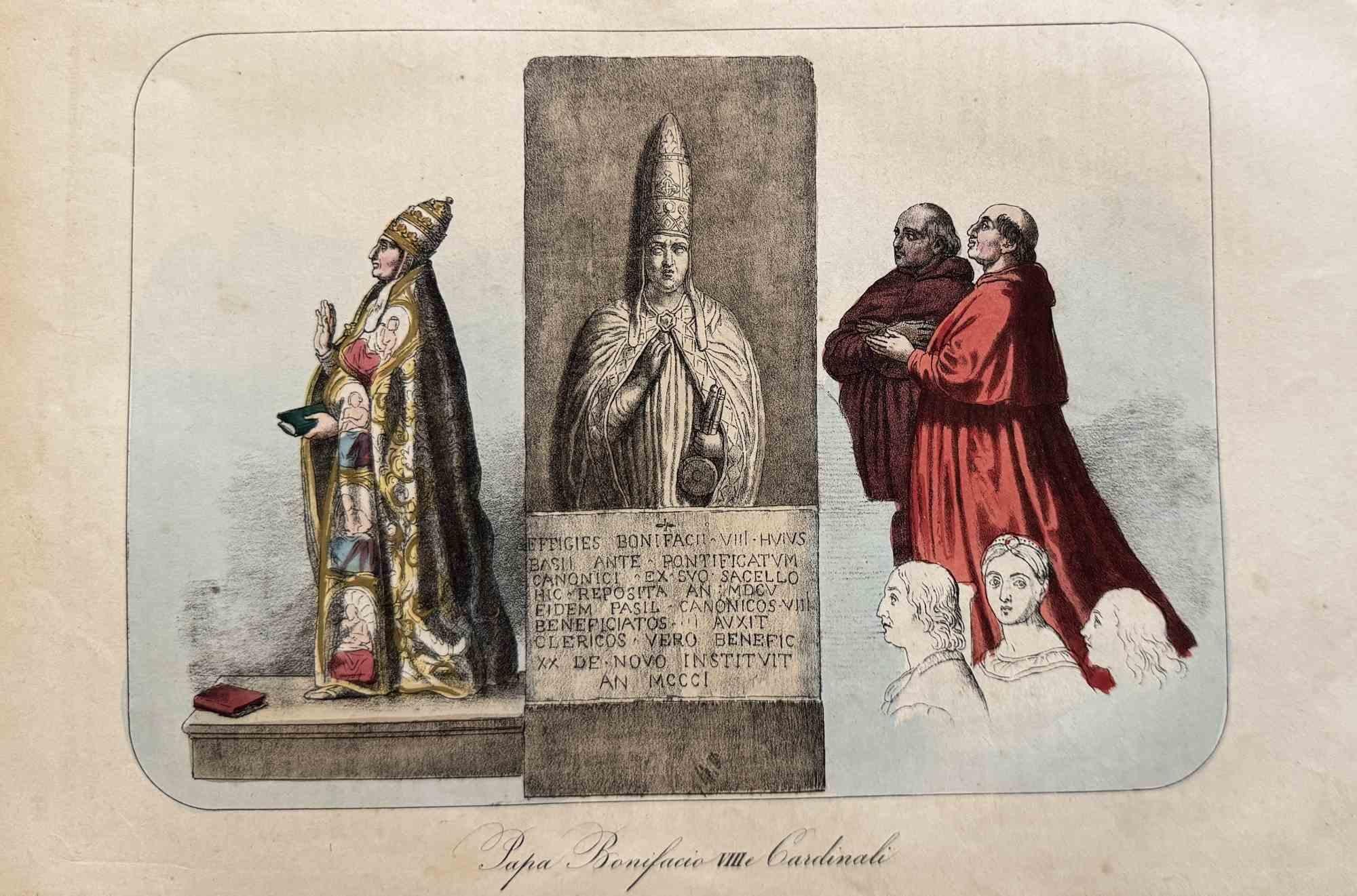 Figurative Print Various Artists - L'usage et les douanes - Le pape - Lithographie - 1862