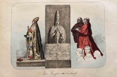 L'usage et les douanes - Le pape - Lithographie - 1862