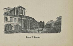 Uses and Customs - Theatre of Brescia - Lithograph - 1862