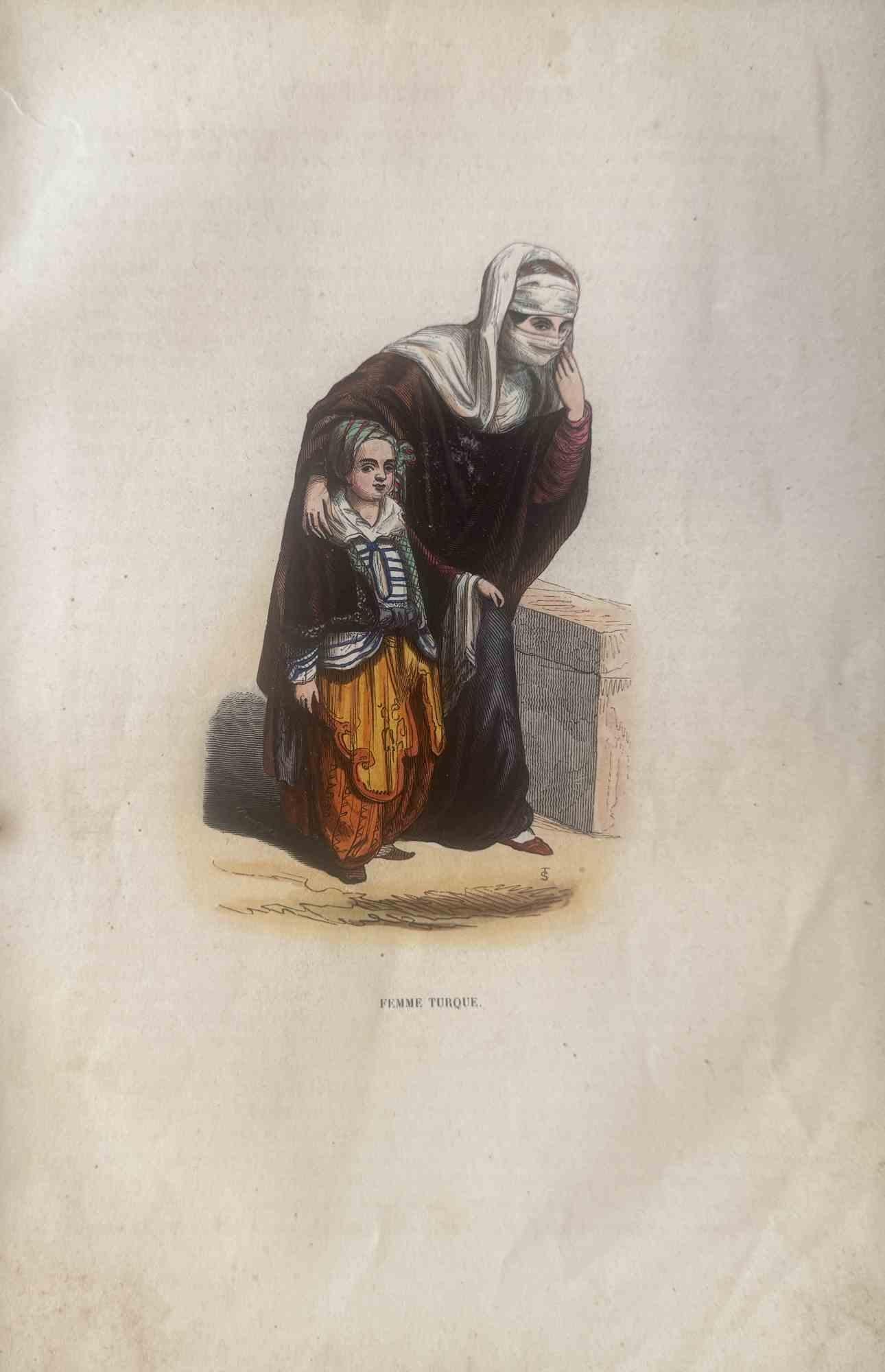 Various Artists Figurative Print – Uses and Customs – Turks – Lithographie – 1862
