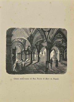 Antique Uses and Customs - Underground Church of Saint Nicholas... - Lithograph - 1862