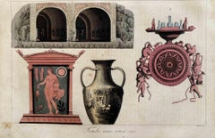 Vase mit Tombs – Lithographie – 1862