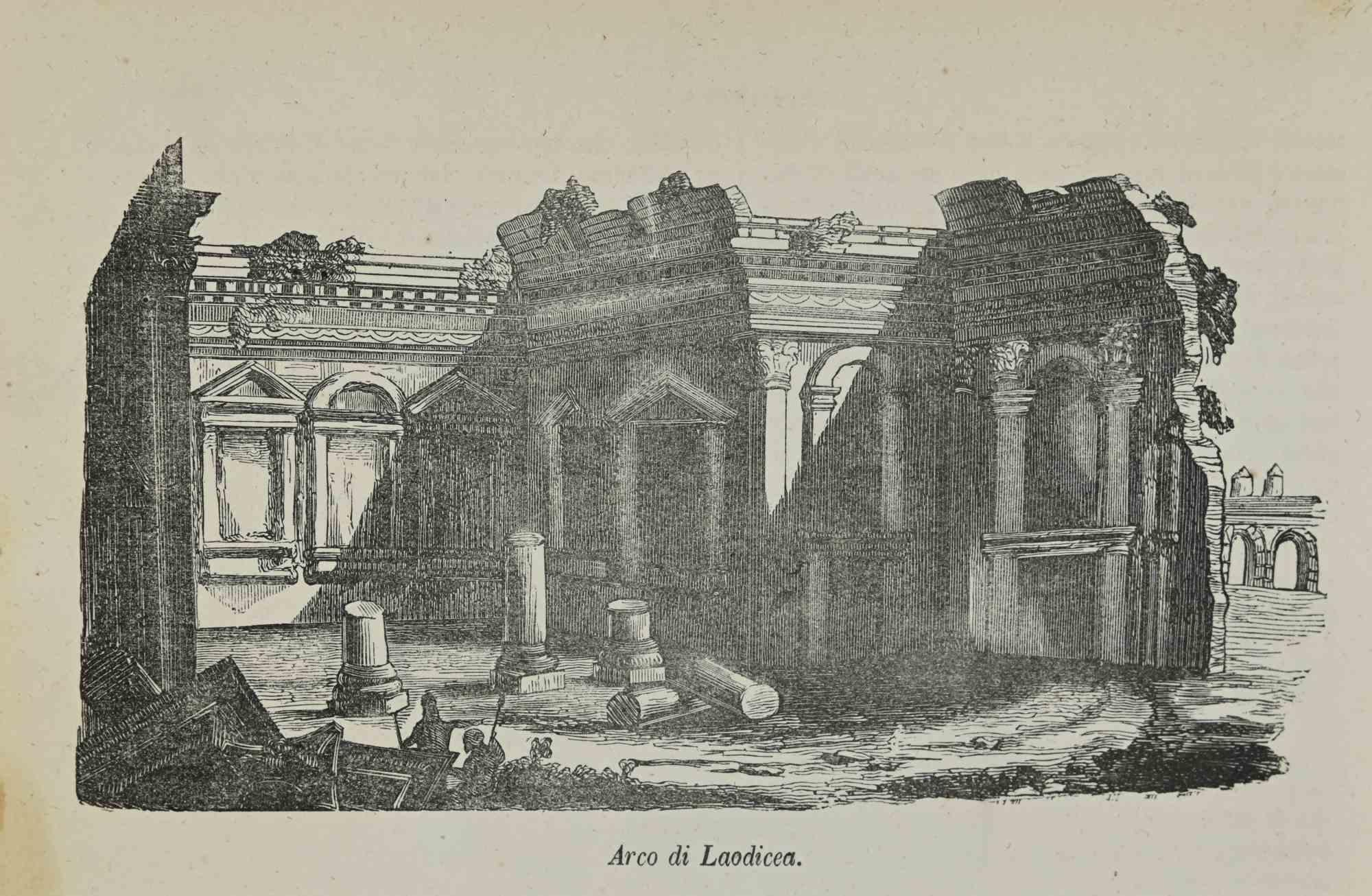 Various Authors Figurative Print – Arch of Laodicea – Lithographie – 1862