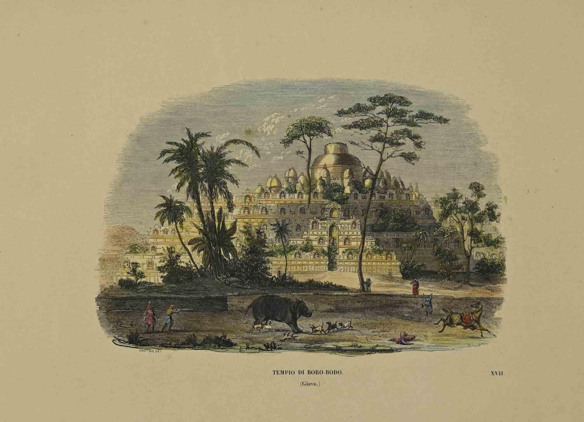 Various Authors Figurative Print - Boro Bodo Temple - Lithograph - 1862