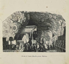 Antique Cave of Santa Rosalia near Palermo - Lithograph - 1862