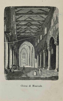 Antique Church of Monreale - Lithograph - 1862
