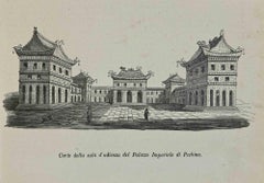 Court of the Audience Hall des kaiserlichen Palastes in Peking – Lithographie – 1862