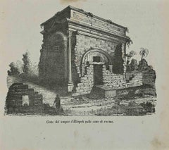 Court of the Temple of Heliopolis in a State of Ruin – Lithographie – 1862