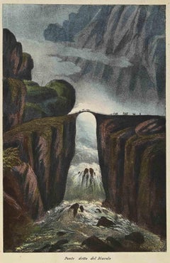 Antique Devil's Bridge - Lithograph - 1862
