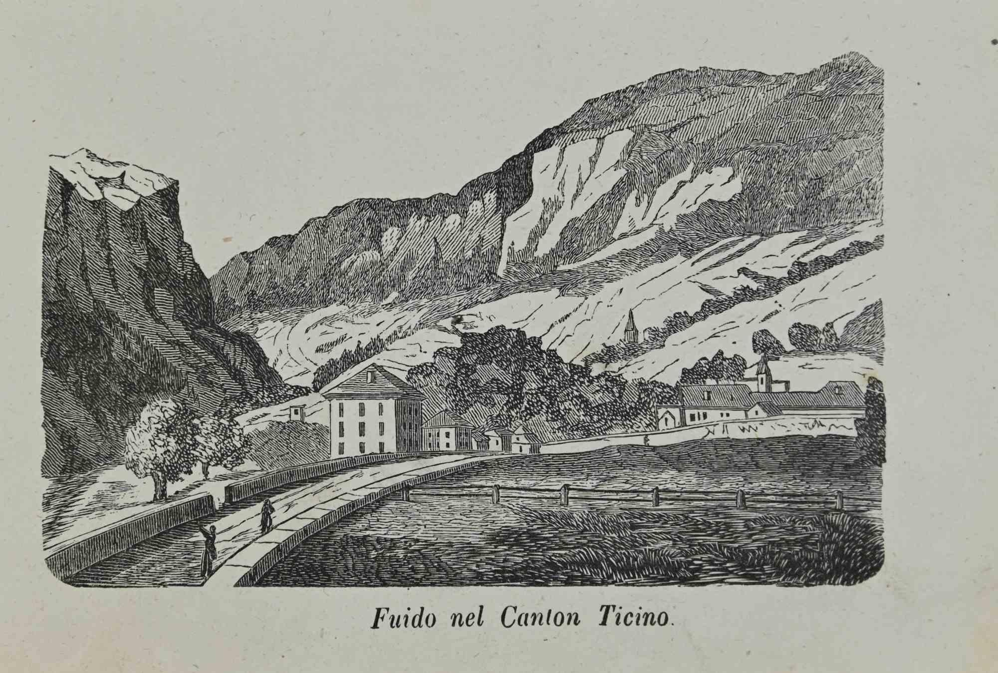 Fluid in the Canton of Ticino - Lithographie - 1862