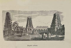 Antique Indian Pagoda - Lithograph - 1862